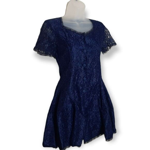 Extra Femme Collection Vintage 80s Lace Playsuit Romper sz 3 - Picture 2 of 8